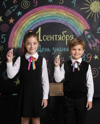 1 сентября меловая радуга
